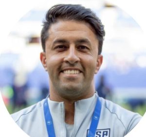 Shiraj Chakraborty in the US National Soccer Team as the official Physical Therapist.